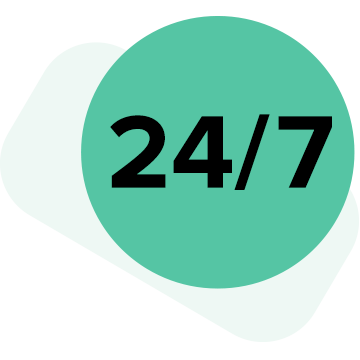 Numbers showing 24/7 access