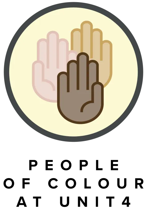 Brown, pink, tan coloured hands to represent People of color at Unit4