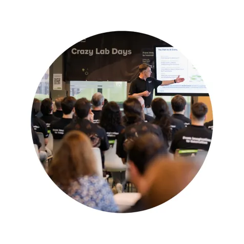 CEO presenting to employees