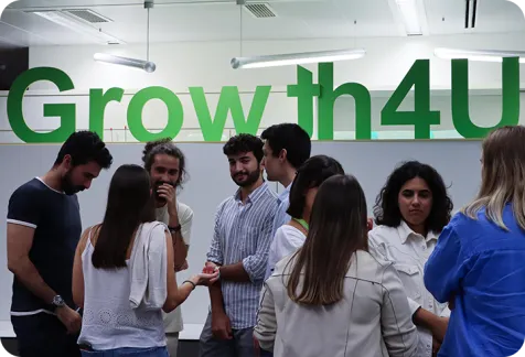 A team having a meeting in a meeting room