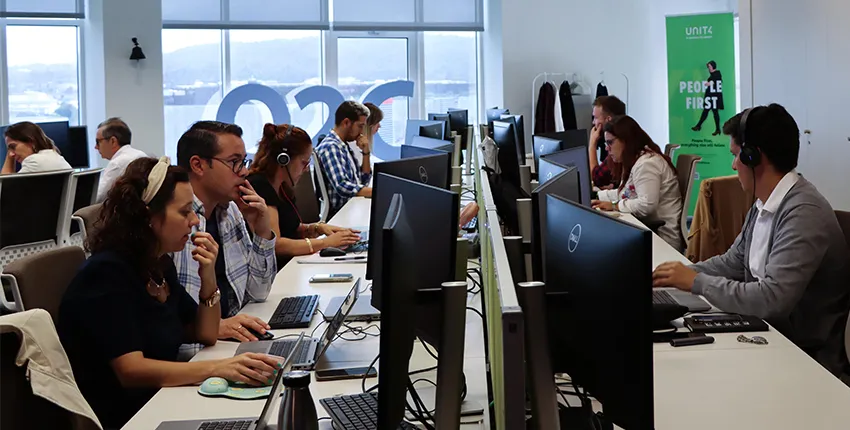 People working at desks