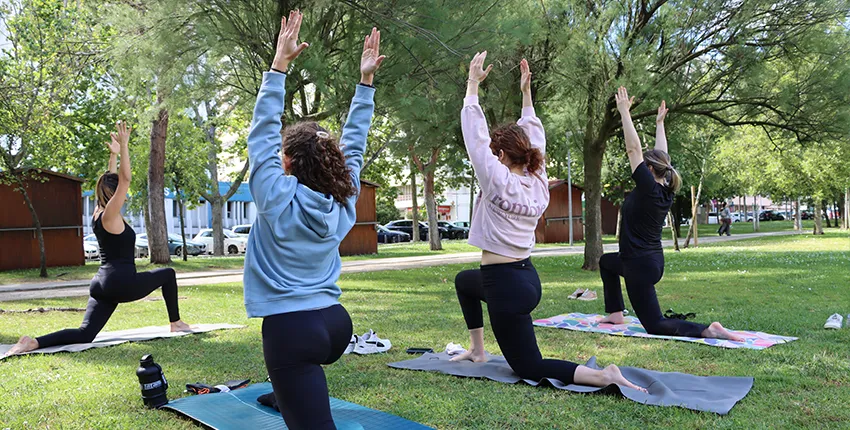 People doing yoga