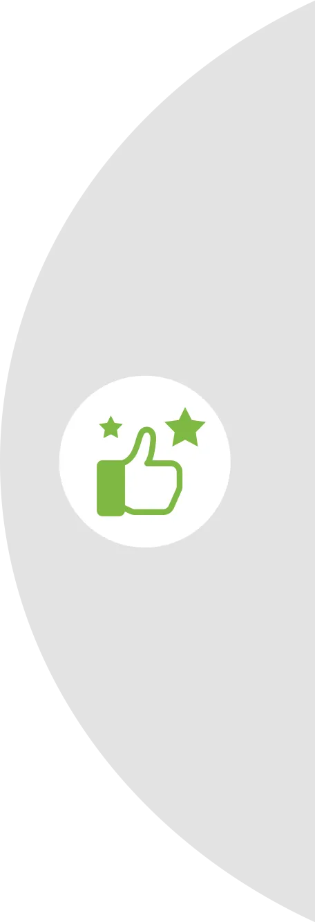 Icons showing thumbs up