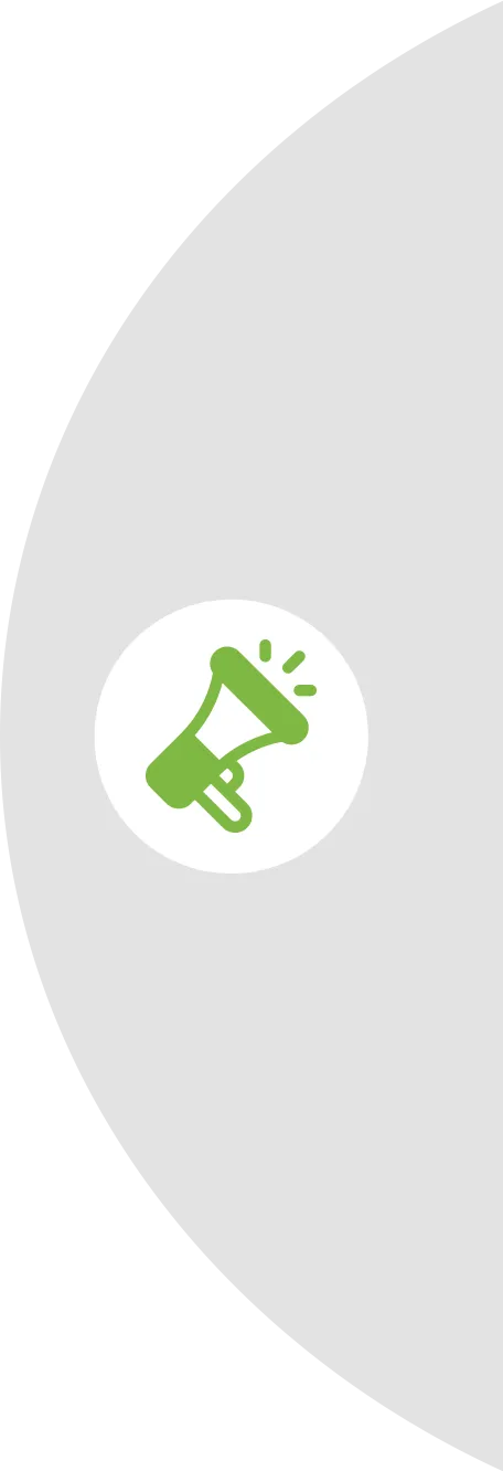 Icons showing megaphone