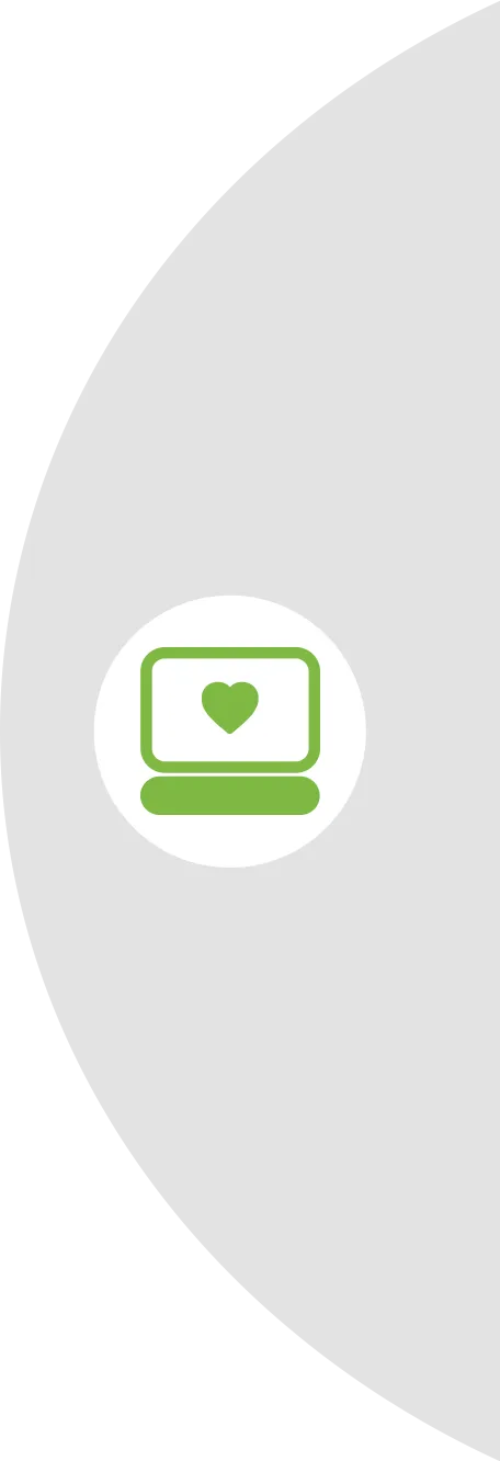 Icon showing PC and a heart